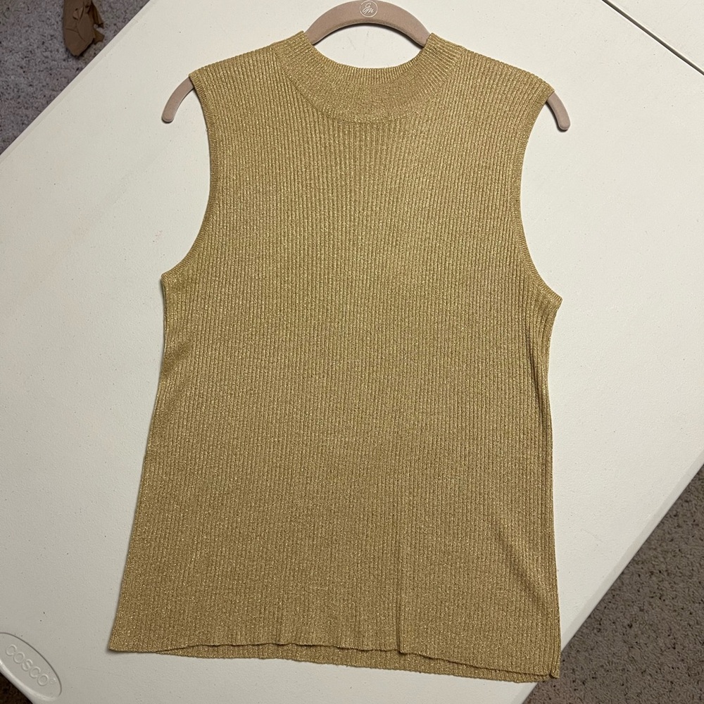 Women’s Size Large Gold Shimmer Tank Top